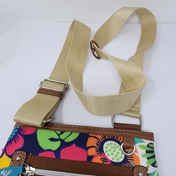 Lily Bloom Floral Crossbody Bag 8.5"x7.5" With Adjustable Strap and Pockets - Picture 2 of 9